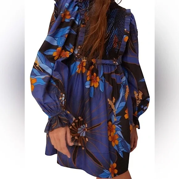 FARM Rio Sundress Pietra Floral Long Sleeve Mini Dress, NWT - Picture 13 of 14